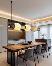 Load image into Gallery viewer, Avenya Linear - Linear Industrial Pendant lamp Metal with Paper for Home, Restaurants and Offices.

