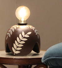 Load image into Gallery viewer, Stylish Bulb Brown Designer Clay Table Lamp
