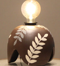 Load image into Gallery viewer, Stylish Bulb Brown Designer Clay Table Lamp
