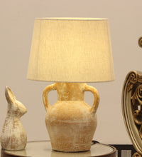 Load image into Gallery viewer, Terracotta Color white design Table lamp
