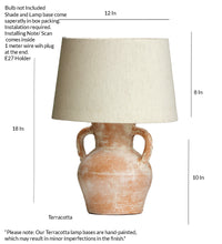 Load image into Gallery viewer, Terracotta Color white design Table lamp
