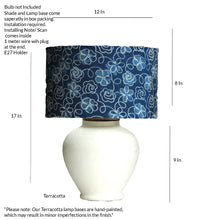 Load image into Gallery viewer, White Distress Finish Terracotta base Table lamp
