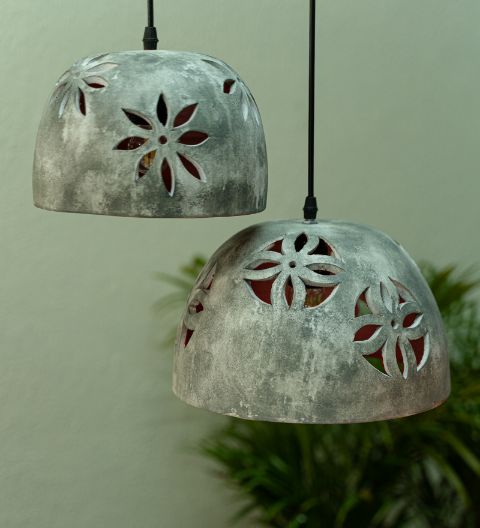 Grey Red Combo- Terracotta Lamp