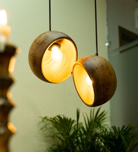 Wood Look Combo - Terracotta Lamp