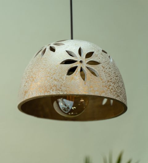 Crakle Gold Single - Terracotta Lamp