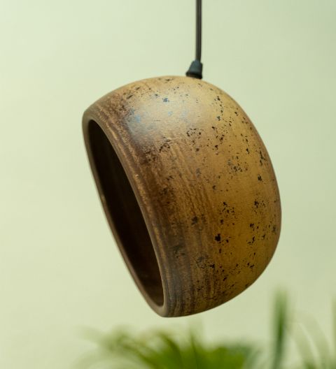 Wood Look Single - Terracotta Lamp