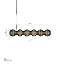 Load image into Gallery viewer, Resona Linear - Linear Industrial Pendant lamp with Natural Cane/Rattan mesh for Home, restaurants and offices.
