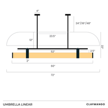 Load image into Gallery viewer, Umbrella Linear - Industrial Pendant lamp with Natural Cane/Rattan mesh for Home, restaurants and offices.
