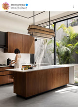 Load image into Gallery viewer, Voyage Linear - Industrial Pendant lamp with Natural bamboo mesh for Home, restaurants and offices.
