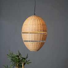 Load image into Gallery viewer, Ovalo Loom – Handwoven Cane Pendant Lamp for Homes Restaurants and Offices
