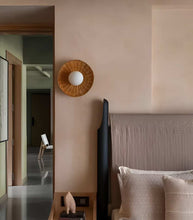 Load image into Gallery viewer, Induka - Unique handmade Woven Wall Sconce Light, Natural/Bamboo Wall Sconce Light for Home restaurants and offices.
