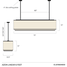 Load image into Gallery viewer, Azon linear Fabric - Industrial Pendant lamp with Natural bamboo mesh for Home, restaurants and offices.
