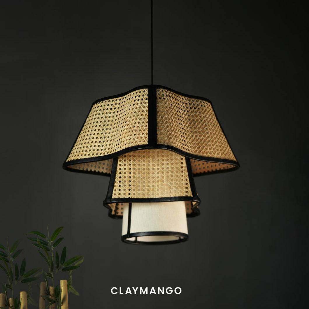 Coralis - Pendant lamp with Natural bamboo mesh for Home, restaurants and offices.
