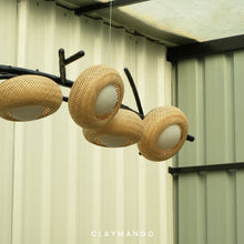 Load image into Gallery viewer, Eclipse linear - Linear Industrial Pendant lamp Metal with Bamboo for Home, Restaurants and Offices.
