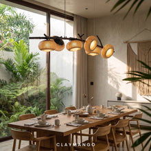 Load image into Gallery viewer, Eclipse linear - Linear Industrial Pendant lamp Metal with Bamboo for Home, Restaurants and Offices.
