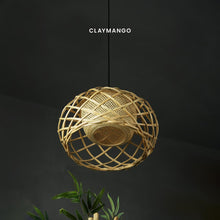 Load image into Gallery viewer, Inter Woven : Unique handmade Woven Hanging Pendant Light, Natural/Bamboo Pendant Light for Home restaurants and offices.
