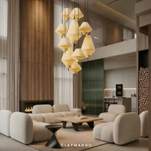 Load image into Gallery viewer, The Obel cluster - Fabric Pendant lamp for Home, restaurants and offices.
