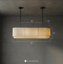 Load image into Gallery viewer, Azon linear Fabric - Industrial Pendant lamp with Natural bamboo mesh for Home, restaurants and offices.
