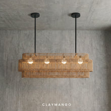 Load image into Gallery viewer, Reed Linear - Linear Industrial Pendant lamp Metal with Raffia for Home, Restaurants and Offices.
