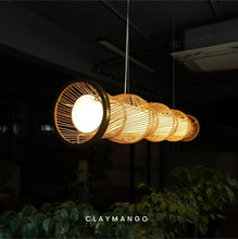 Load image into Gallery viewer, UrbanEscape - Linear Industrial Pendant lamp with Natural Cane/Rattan mesh for Home, restaurants and offices.
