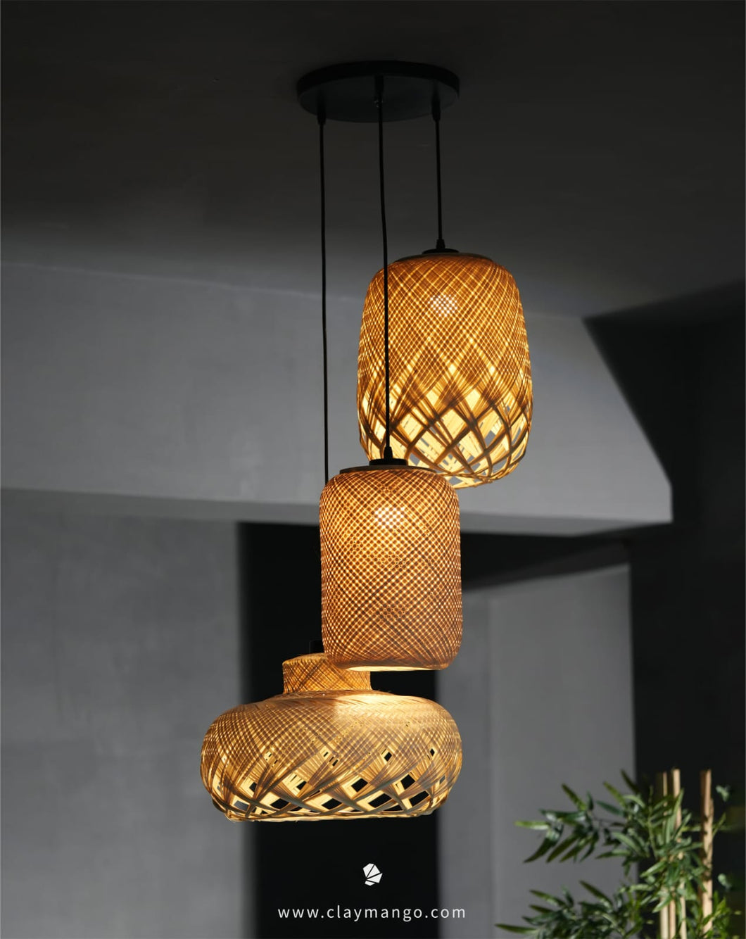 Oasis - Bamboo Cluster Pendant Lamps.