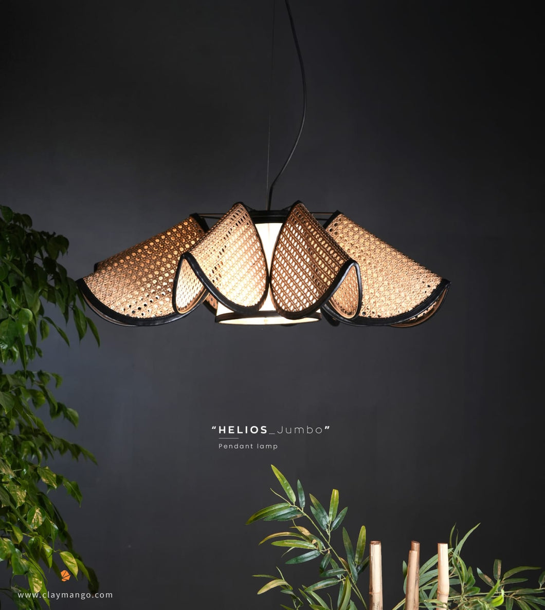 Helios - Unique handmade Woven Hanging Pendant Light, Natural/Cane Pendant Light for Home restaurants and offices.