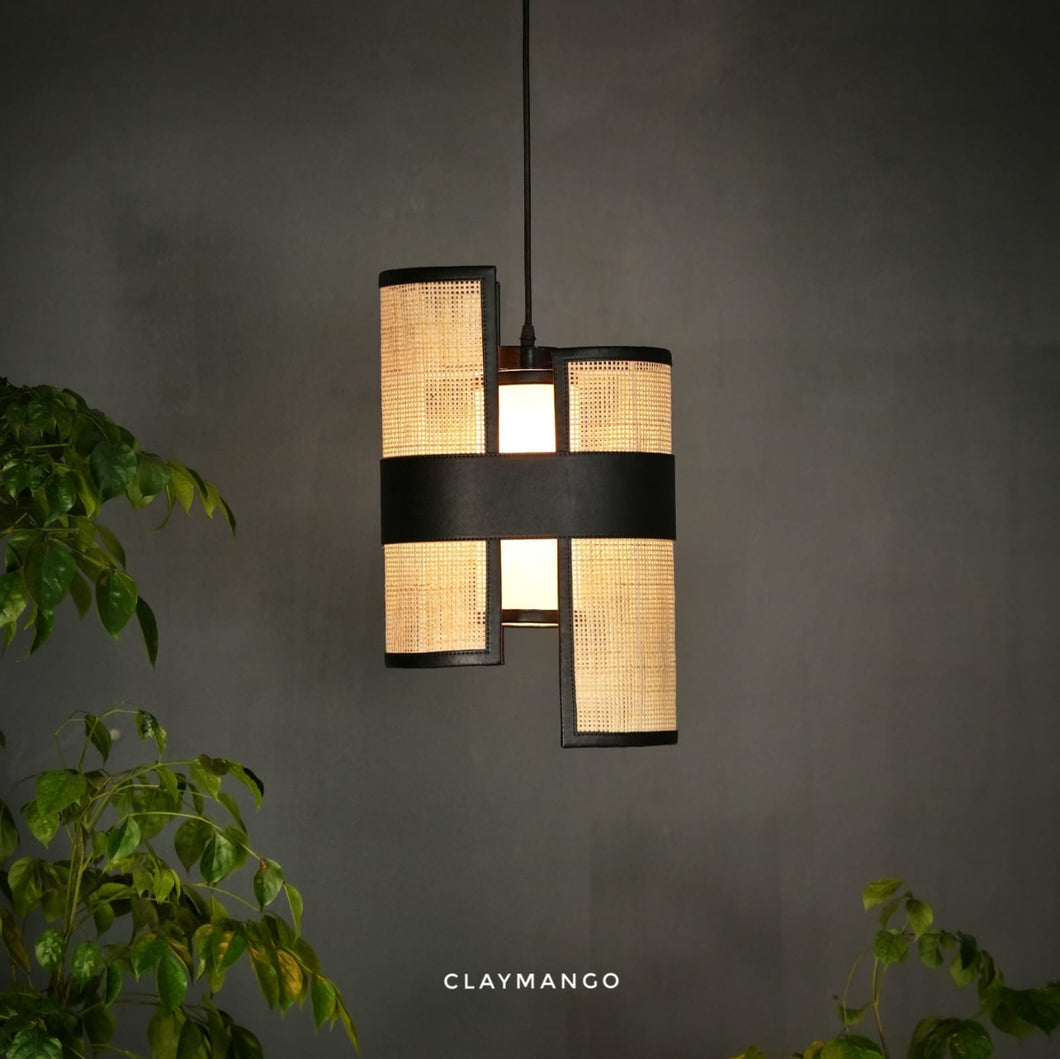 Madhyama 2.0 - Unique handmade Woven Hanging Pendant Light, Natural/Cane Pendant Light for Home restaurants and offices.