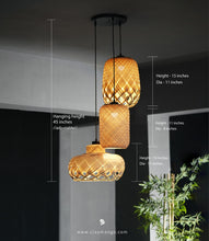 Load image into Gallery viewer, Oasis - Bamboo Cluster Pendant Lamps.
