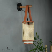 Load image into Gallery viewer, Kosha - Unique handmade Woven Wall Sconce Light, Natural/Bamboo Wall Sconce Light for Home restaurants and offices.
