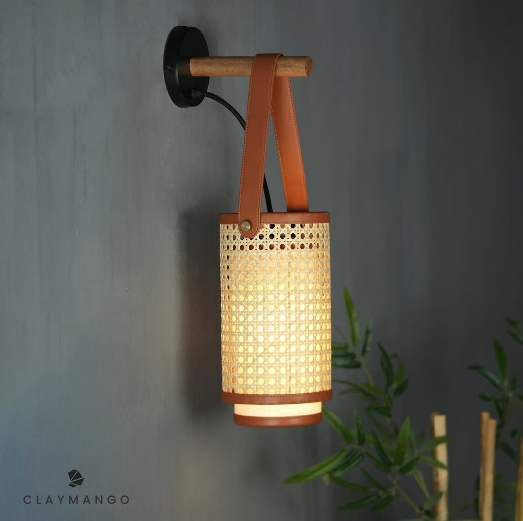 Kosha - Unique handmade Woven Wall Sconce Light, Natural/Bamboo Wall Sconce Light for Home restaurants and offices.