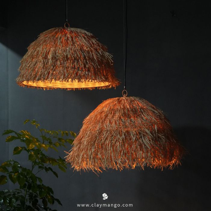 Morocco : Unique handmade Woven Hanging Pendant Light, Natural/Cane Pendant Light for Home restaurants and offices (1 piece)