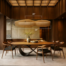 Load image into Gallery viewer, UrbanEscape 2.0 - Linear Industrial Pendant lamp with Natural Cane/Rattan mesh for Home, restaurants and offices.
