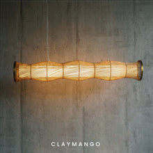 Load image into Gallery viewer, UrbanEscape - Linear Industrial Pendant lamp with Natural Cane/Rattan mesh for Home, restaurants and offices.
