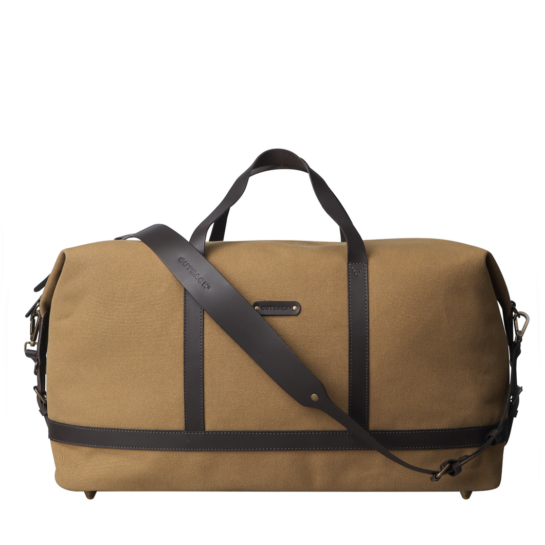 Khaki canvas travel bag