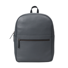 Load image into Gallery viewer, Grey leather laptop backpack
