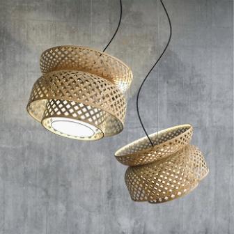 Lotus Lamp (Pendant Lamp)-Bamboo-Claymango.com