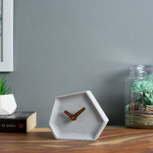 Load image into Gallery viewer, Concrete Hexa Tabletop Clock Grey-Home Décor-Claymango.com
