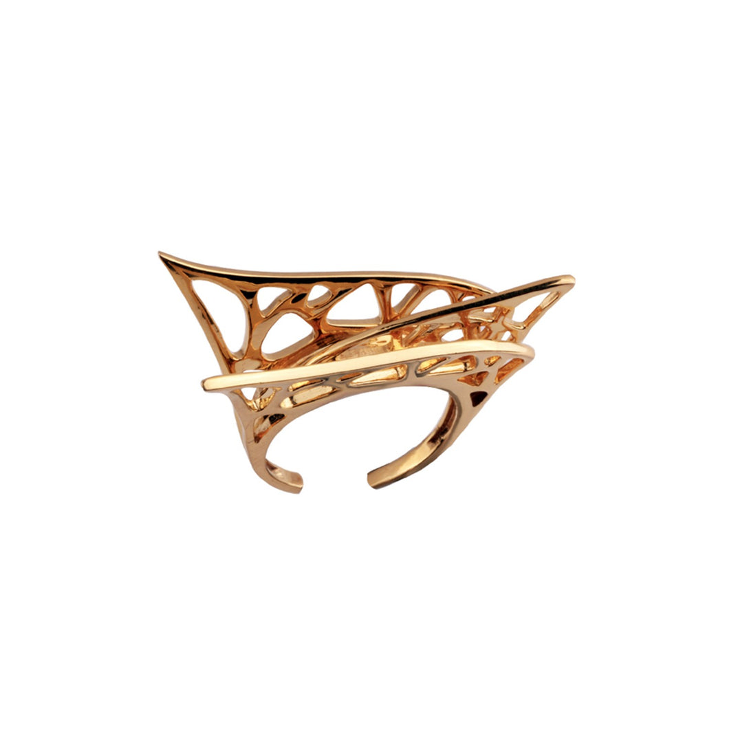 PARALLEL UNIVERSE sterlling silver ring - GOLD PLATED-Jewellery-Claymango.com