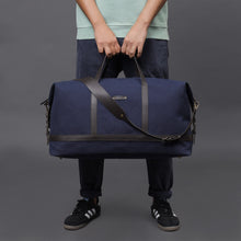 Load image into Gallery viewer, navy canvas large travel bag
