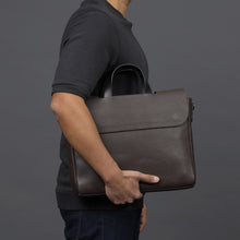 Load image into Gallery viewer, brown leather briefcase bag
