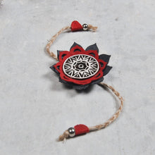 Load image into Gallery viewer, Handcrafted Mandala Block Rakhi from Bloom Collection - (Red &amp; Grey)-Rakhi-Claymango.com
