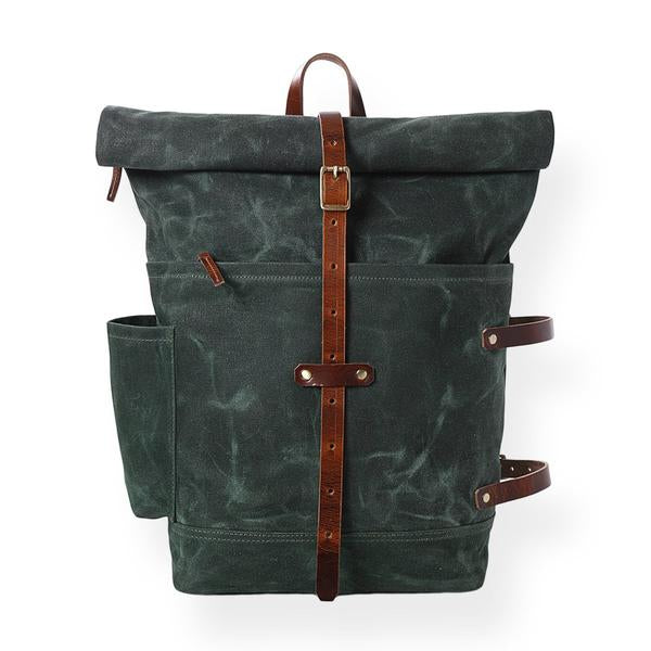 Mountain Pack (Forest green) waxed canvas backpack-Bags-Claymango.com
