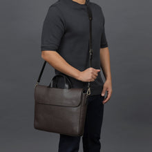 Load image into Gallery viewer, brown leather office briefcase
