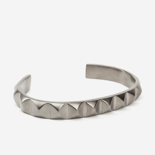 Obelisk Cuff -Metallic Grey - Medium (Fits from 7 - 7.5 inch), Large (Fits from 7.5 - 8 inch)-Mens Accessories-Claymango.com
