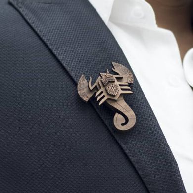 Scorpion Brooch from Zodiac collection-Mens Accessories-Claymango.com