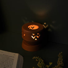 Load image into Gallery viewer, KOLASA Handcrafted terracotta Tealight lamp (minimal &amp; Contemporary) for your study table, dining table, side table from Festive collection-Terracotta-Claymango.com

