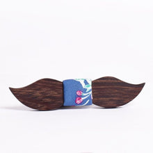 Load image into Gallery viewer, updated Small moustache Blue Floral Bowtie - TFC1P13-Mens Accessories-Claymango.com
