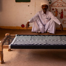 Load image into Gallery viewer, Diamond Cotton Charpai - Sirohi.org - Purpose_Indoor Seating, Purpose_Outdoor Seating, Rope Material_Recycled Cotton
