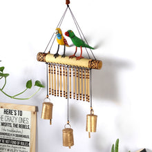 Load image into Gallery viewer, Two birds on bamboo and bell-Home Décor-Claymango.com

