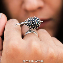 Load image into Gallery viewer, Maahi Round Robin Bird Ring - 92.5 Sterling Silver-Jewellery-Claymango.com
